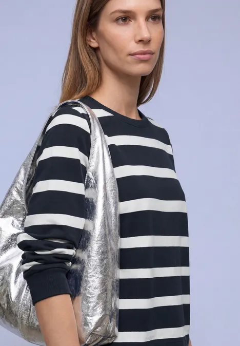 Gestreept sweatshirt shadowed navy