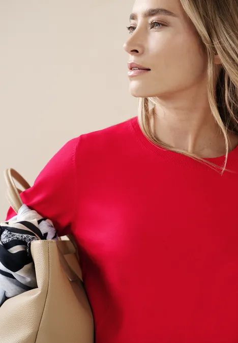 Sweter w jednolitym kolorze salsa red Sweter w jednolitym kolorze salsa red