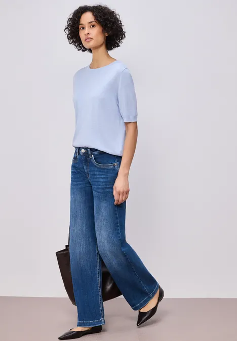 Sweter w jednolitym kolorze cashmere blue mel.