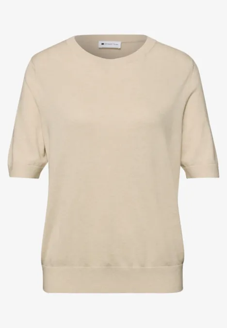 Pullover in Unifarbe smoke beige mel. Pullover in Unifarbe smoke beige mel.