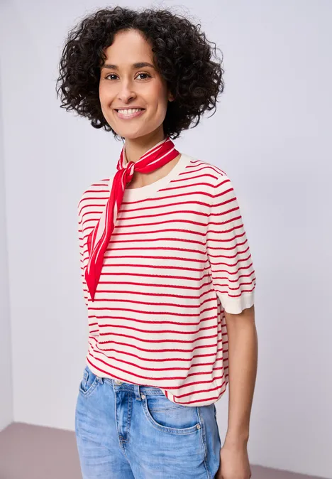 Pull à rayures off white