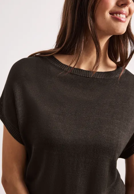 Pull-over avec encolure en U espresso brown