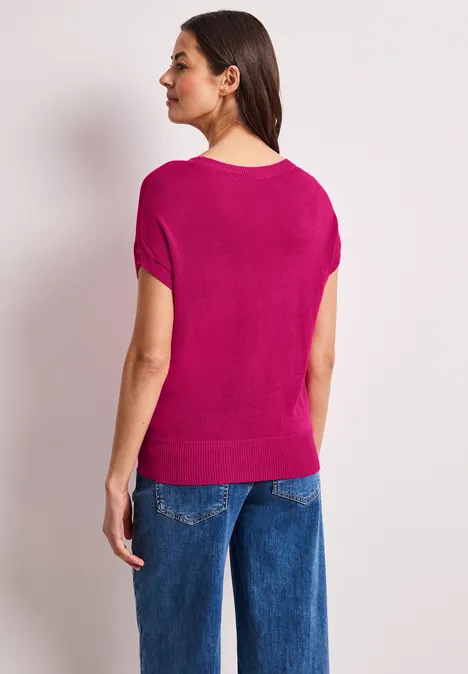 Pull-over avec encolure en U magenta dream