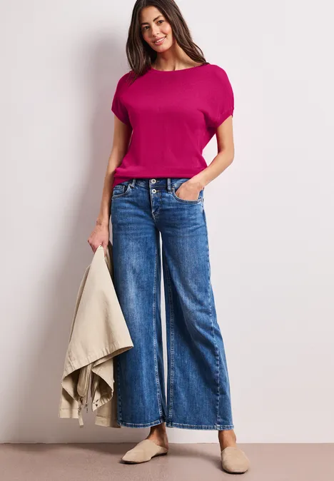 Pull-over avec encolure en U magenta dream