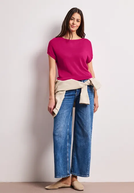 Pull-over avec encolure en U magenta dream