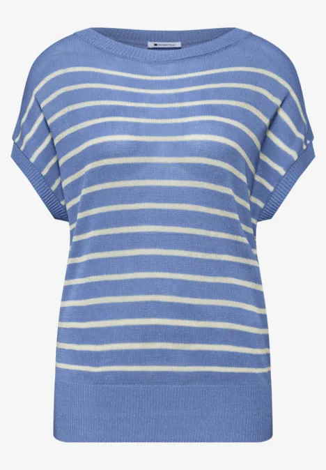 Pull-over rayé à col bateau drift blue