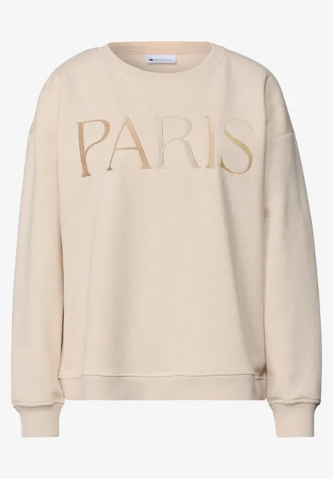 Beiges Sweatshirt mit dem Aufdruck 'PARIS'