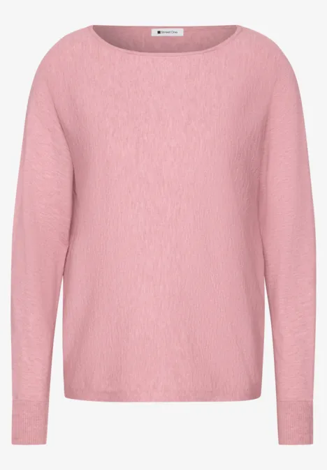 Dolman Pullover mit Boat Neck vintage blush mel. Rosa Pullover mit Rundhalsausschnitt und langen Ärmeln aus weichem Strickstoff.