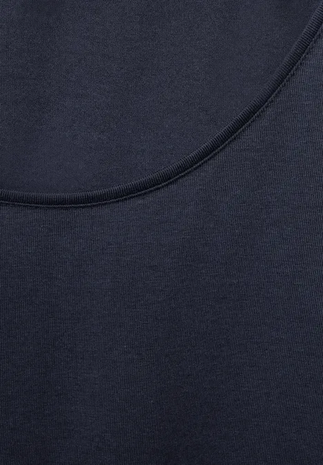 Basic Top in Unifarbe deep blue