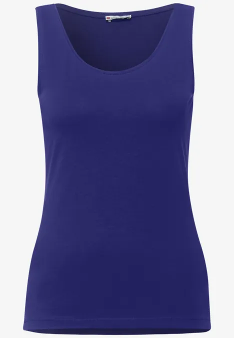 Basic Top in Unifarbe intense blue