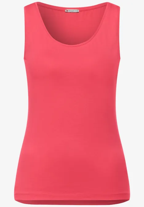 Basic Top in Unifarbe intense coral