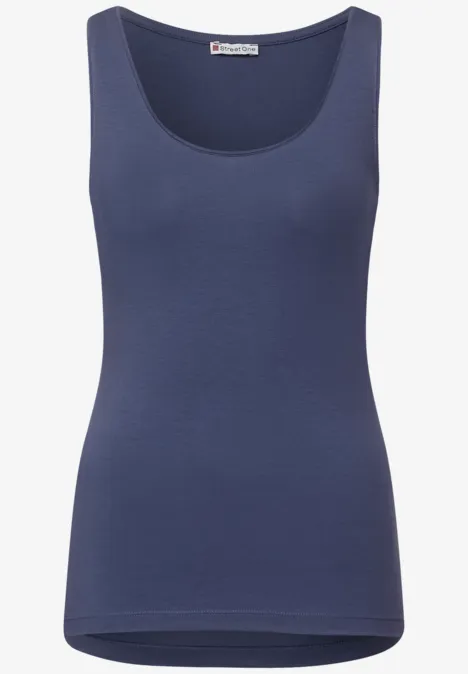 Basic Top in Unifarbe deep sunny blue