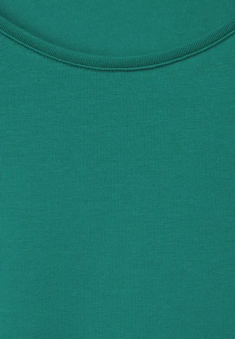 Basic Top in Unifarbe intense aqua