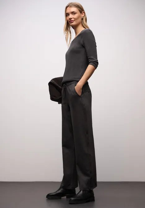 T-shirt basique à manches 3/4 darkest brown