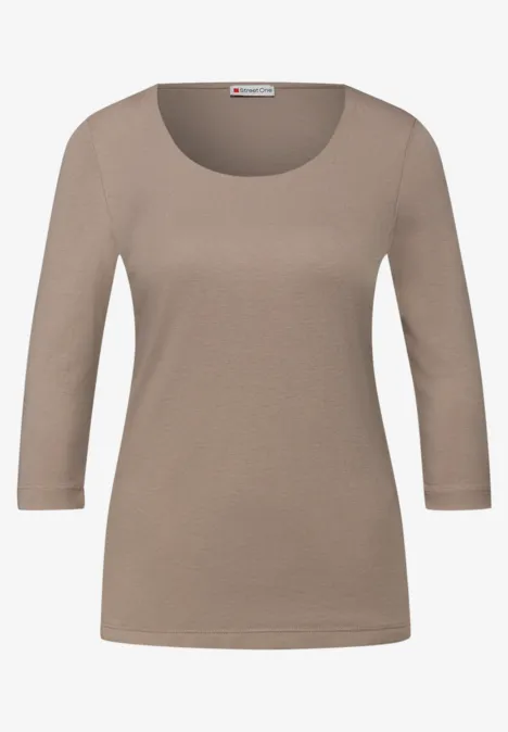 Basic Shirt met 3/4 mouwen null