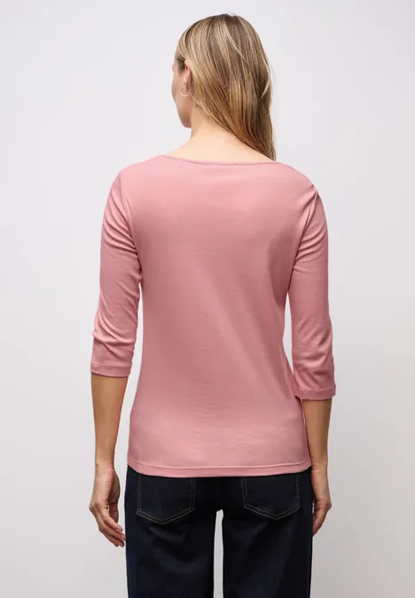 Basic T-Shirt mit 3/4 Arm powder pink