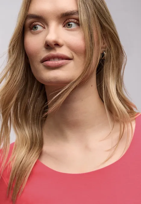 Basic T-Shirt mit 3/4 Arm striking coral Basic T-Shirt mit 3/4 Arm striking coral