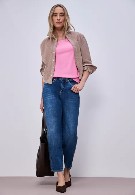 Basic T-Shirt mit 3/4 Arm ibis rose Basic T-Shirt mit 3/4 Arm ibis rose