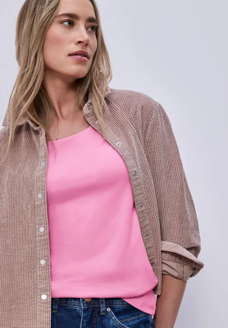 Basic T-Shirt mit 3/4 Arm ibis rose Basic T-Shirt mit 3/4 Arm ibis rose