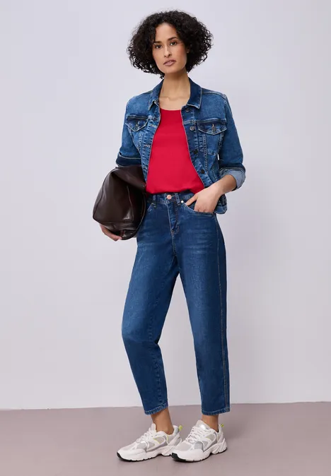 Koszulka Basic z rękawami 3/4 salsa red Koszulka Basic z rękawami 3/4 salsa red