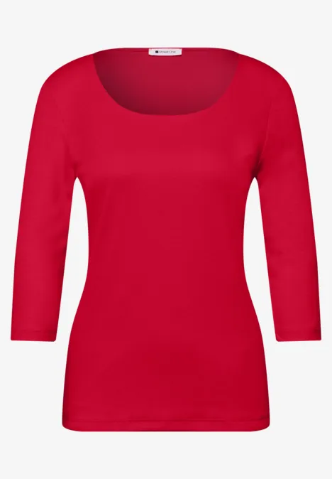 Koszulka Basic z rękawami 3/4 salsa red Koszulka Basic z rękawami 3/4 salsa red