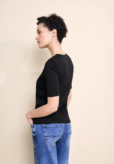 Basic Kurzarmshirt Black