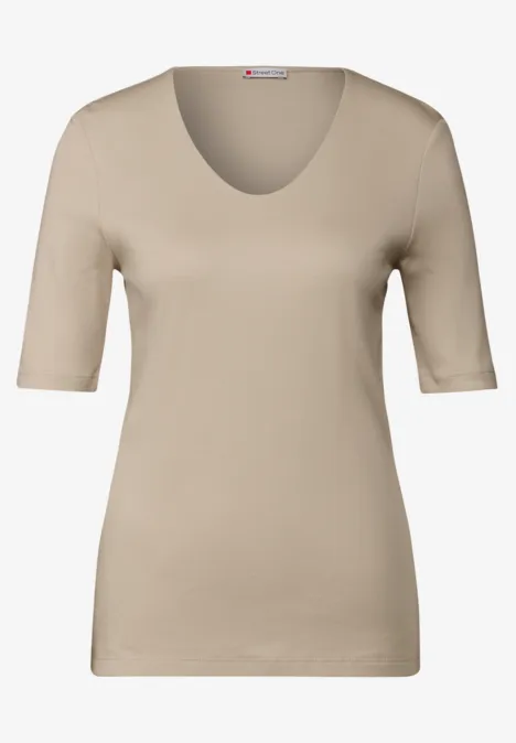 T-shirt à manches courtes basique coastal beige