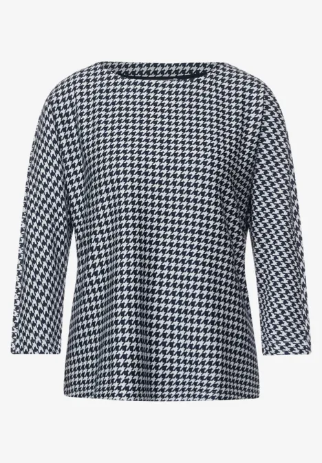 Shirt im Jacquard Muster mighty blue