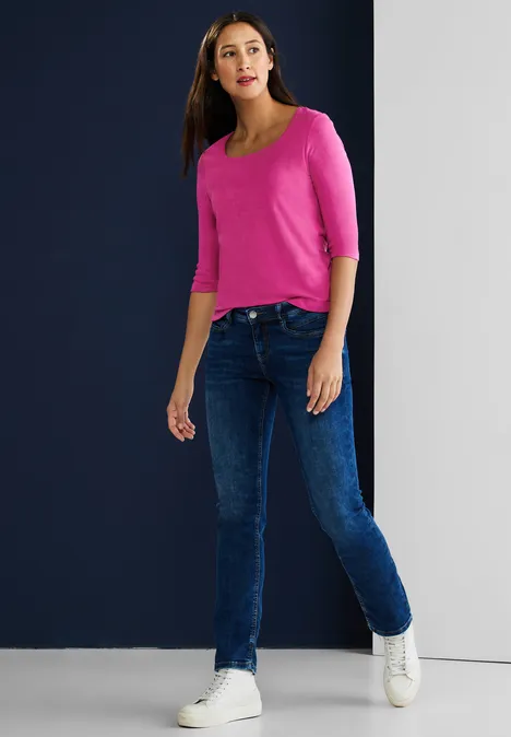 Shirt mit Karrée Ausschnitt lavish pink