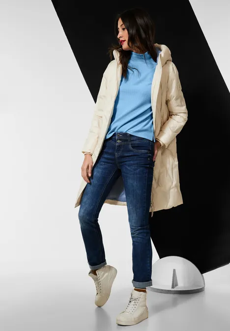 Stehkragenshirt mit Struktur sublime blue