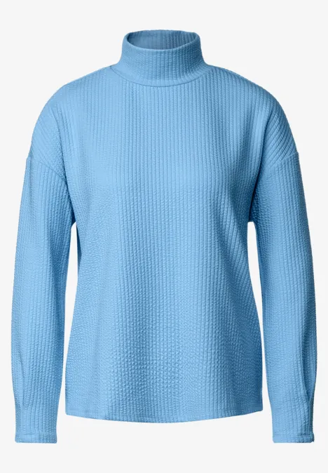 Stehkragenshirt mit Struktur sublime blue