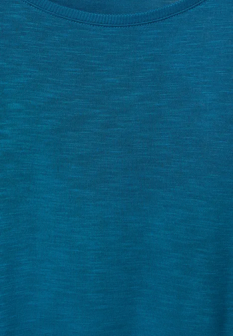 Basic Shirt in Unifarbe deep splash blue