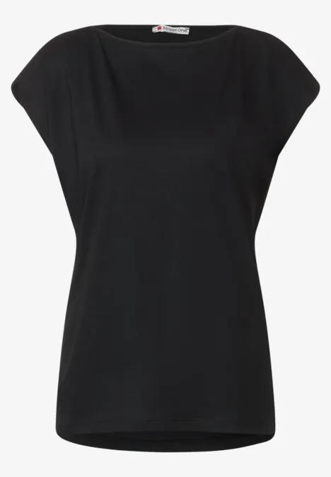 Shirt mit U-Boot Ausschnitt Black