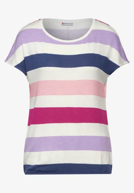 Gestreiftes T-Shirt off white