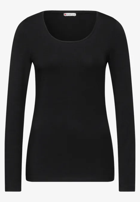 Lang basisshirt Black