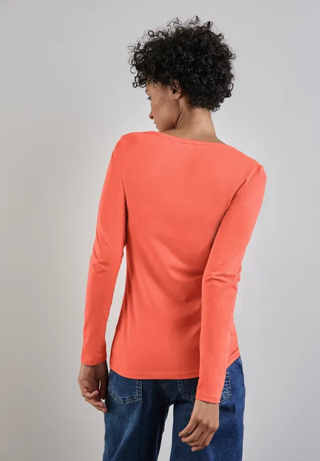 Basic Longshirt peachwood orange