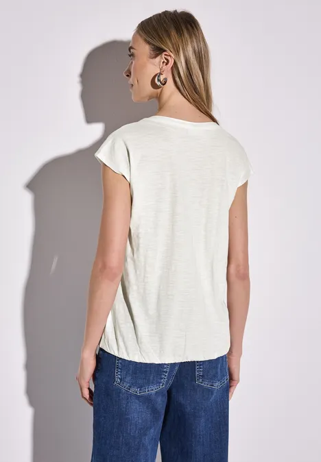 Jersey Shirt im Tunika-Look off white