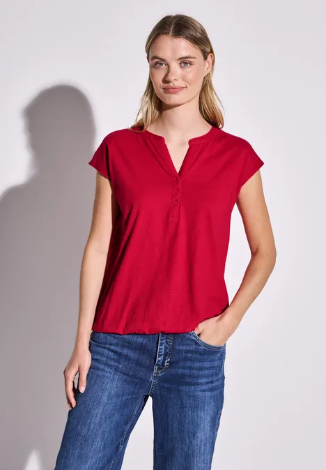 Jersey Shirt im Tunika-Look glory red