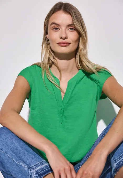 Jersey Shirt im Tunika-Look tendril green