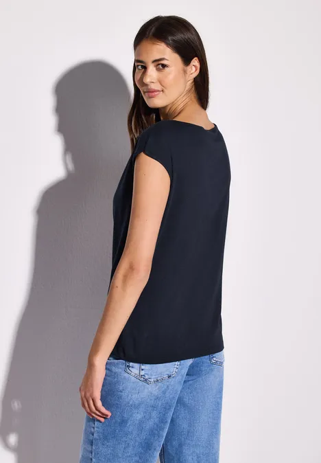 Shirt mit U-Boot-Ausschnitt deep blue