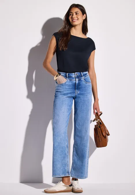 Shirt mit U-Boot-Ausschnitt deep blue