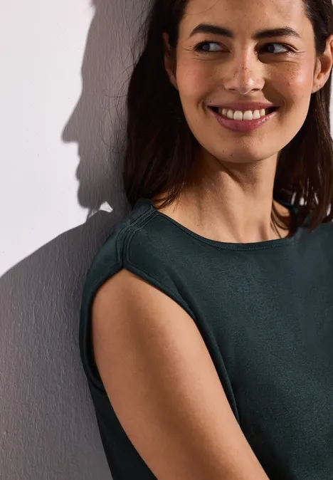 Shirt mit U-Boot-Ausschnitt hunter green
