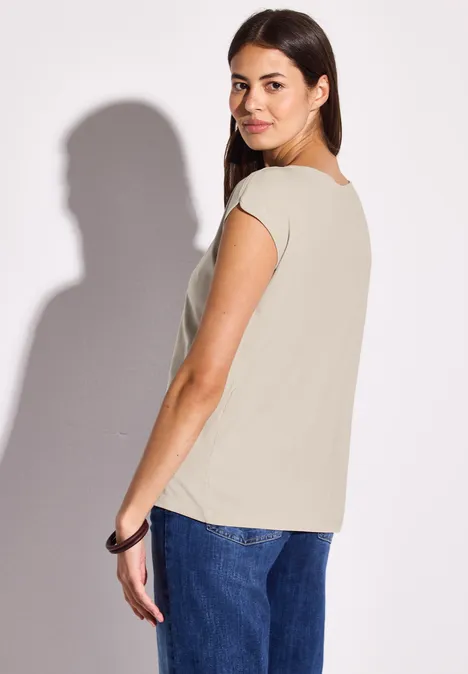 Shirt mit U-Boot-Ausschnitt moonstone sand