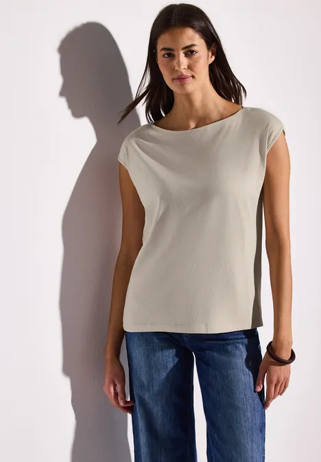 Shirt mit U-Boot-Ausschnitt moonstone sand