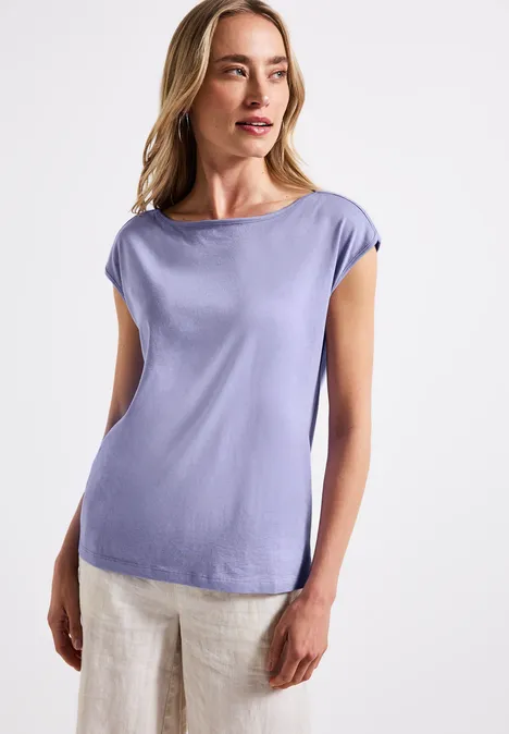 Shirt mit U-Boot-Ausschnitt viola lilac