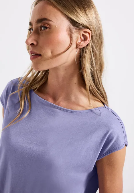 Shirt mit U-Boot-Ausschnitt viola lilac