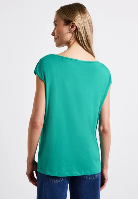 Shirt mit U-Boot-Ausschnitt atlantis green