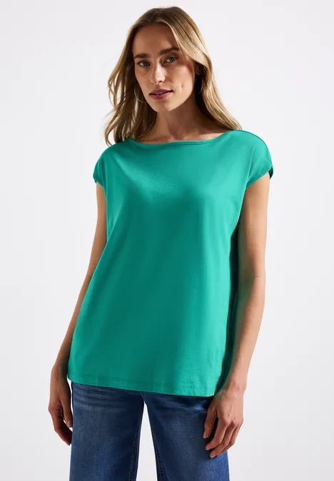 Shirt mit U-Boot-Ausschnitt atlantis green