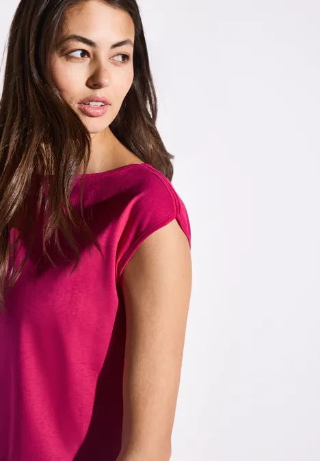 Shirt mit U-Boot-Ausschnitt juicy berry