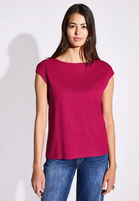 Shirt mit U-Boot-Ausschnitt juicy berry